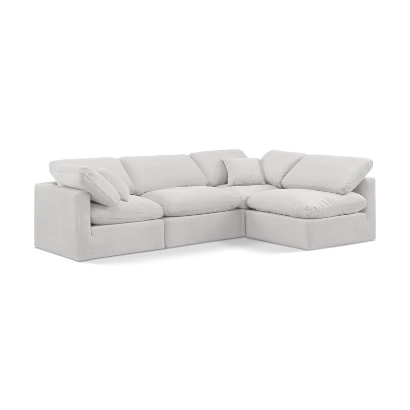 Meridian Furniture Indulge Cream Velvet Modular Sectional