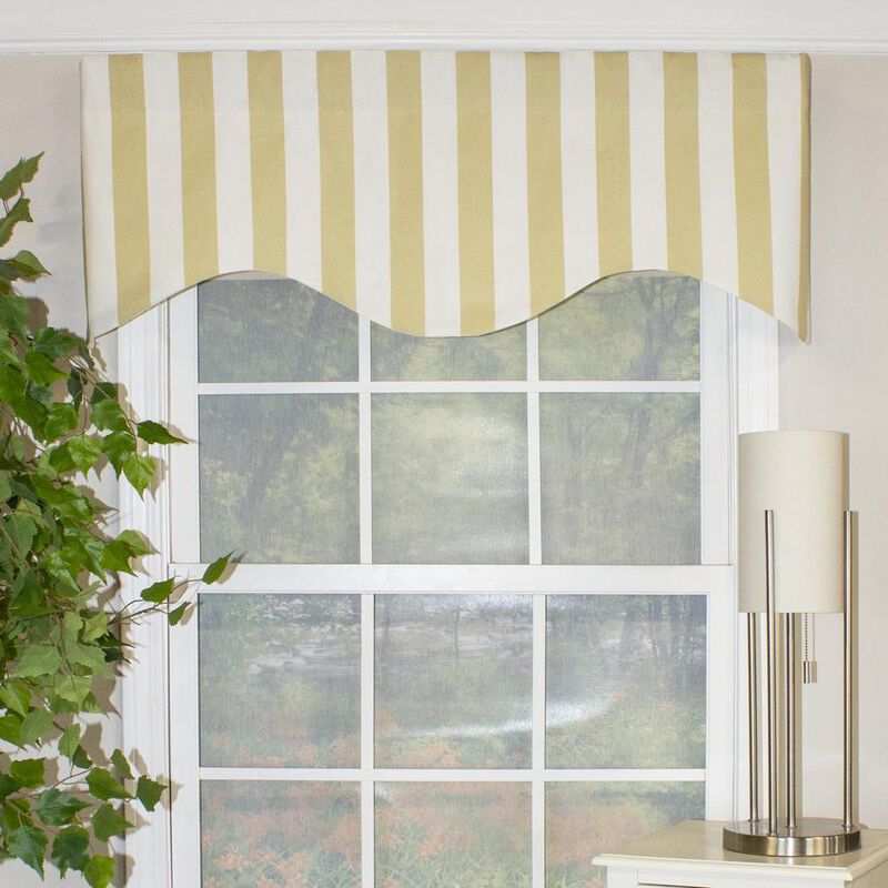 Beach Stripe Style Cornice 3" Rod Pocket Valance 50" x 17" Tan by RLF Home