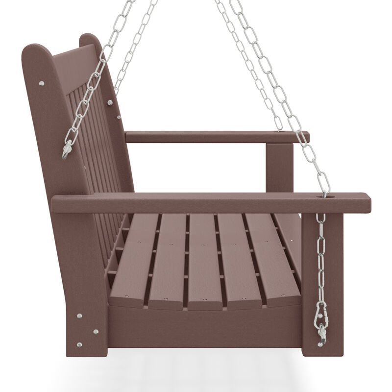 WestinTrends Outdoor Patio HDPE Hanging Front Porch Swing Bench