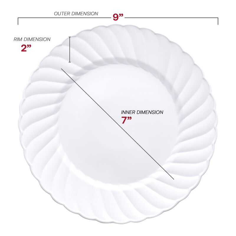 9" White Flair Plastic Buffet Plates (72 Plates) image number 2