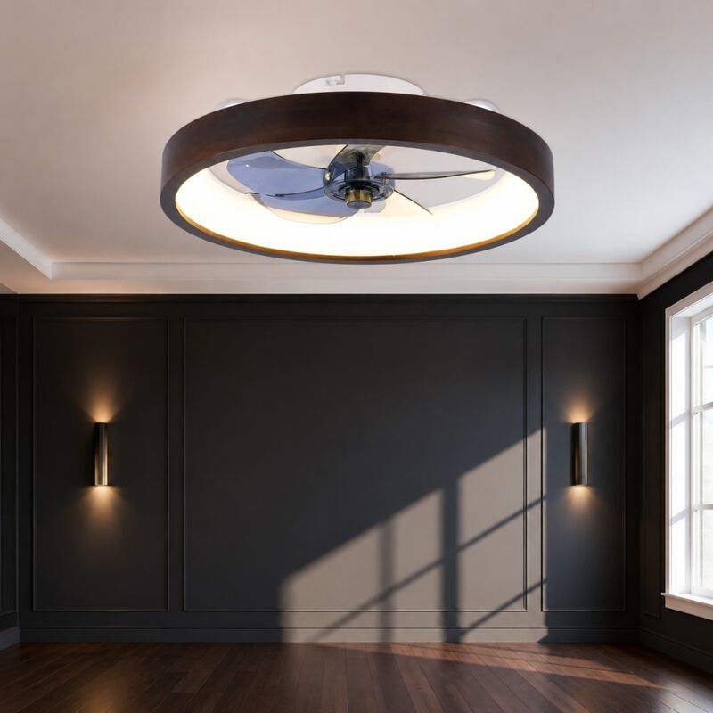 ELEMENT ACE 20 Inch Flush Mount Ceiling Fan with Dimmable LED Light Kit, 6 Adjustable Speeds Quiet DC Motor, Reversible Rotation for Bedroom, Living Room, Kitchen image number 2