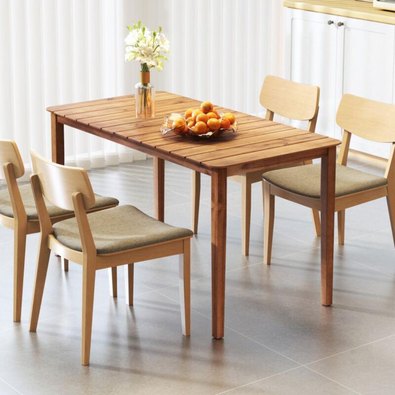 Hivvago Rectangular Outdoor Dining Table Acacia Wood for 4-6 People