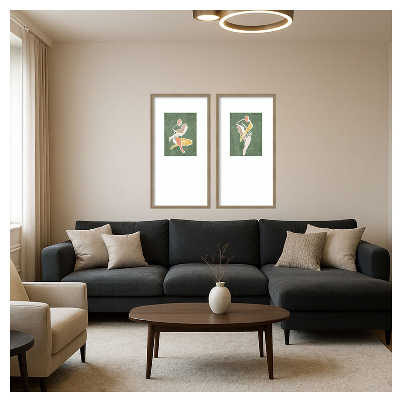Seated Figure on Green 2 Piece image number 3