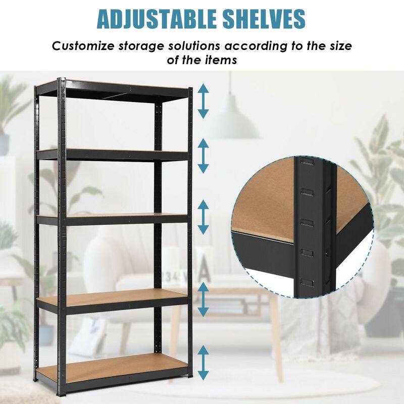 72 Inch Storage Rack with 5 Adjustable Shelves