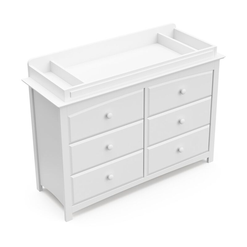 Storkcraft Kenton 6 Drawer Universal Double Dresser - White