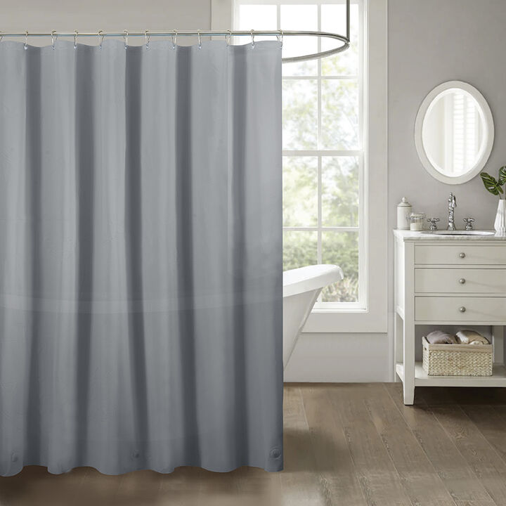 RT Designers Collection Home 3 Gauge Peva Stylish Shower Curtain Liner 70" x 72" Silver
