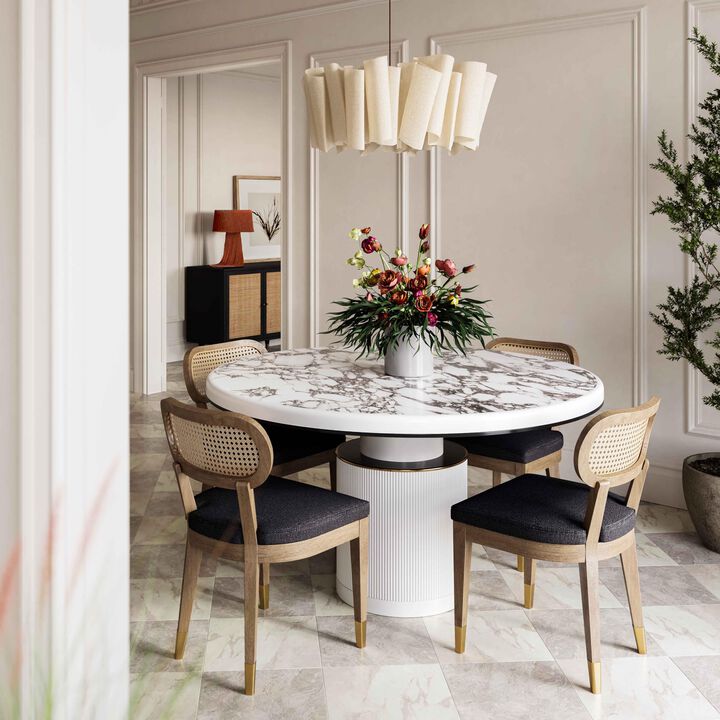 Casafoyer Cosette Black Performance Linen Dining Chair