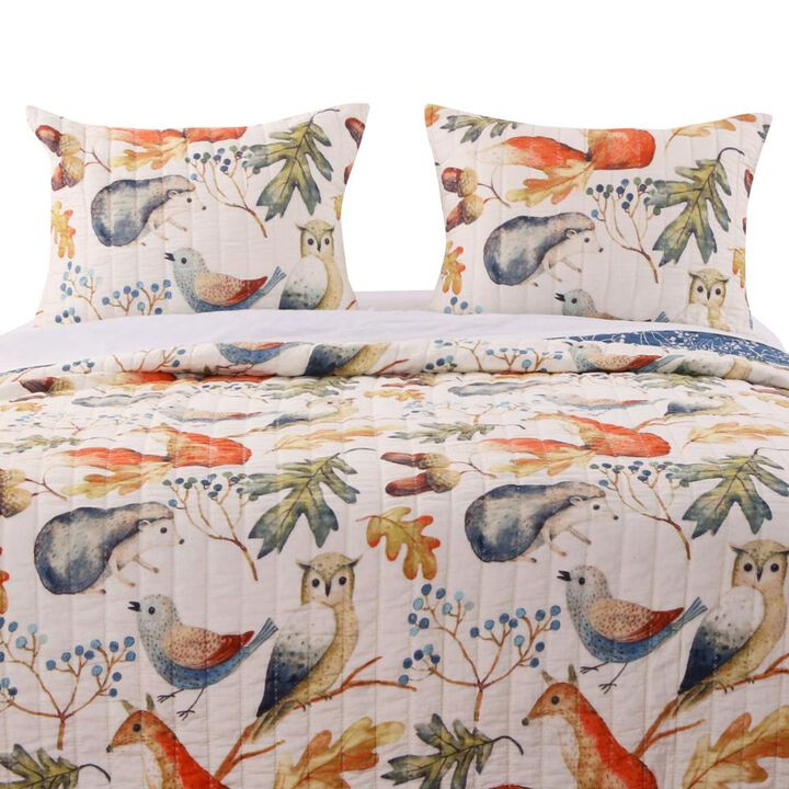 Barefoot Bungalow Willow Forest Creatures Perfect Pillow Sham - King 20x36", Multicolor