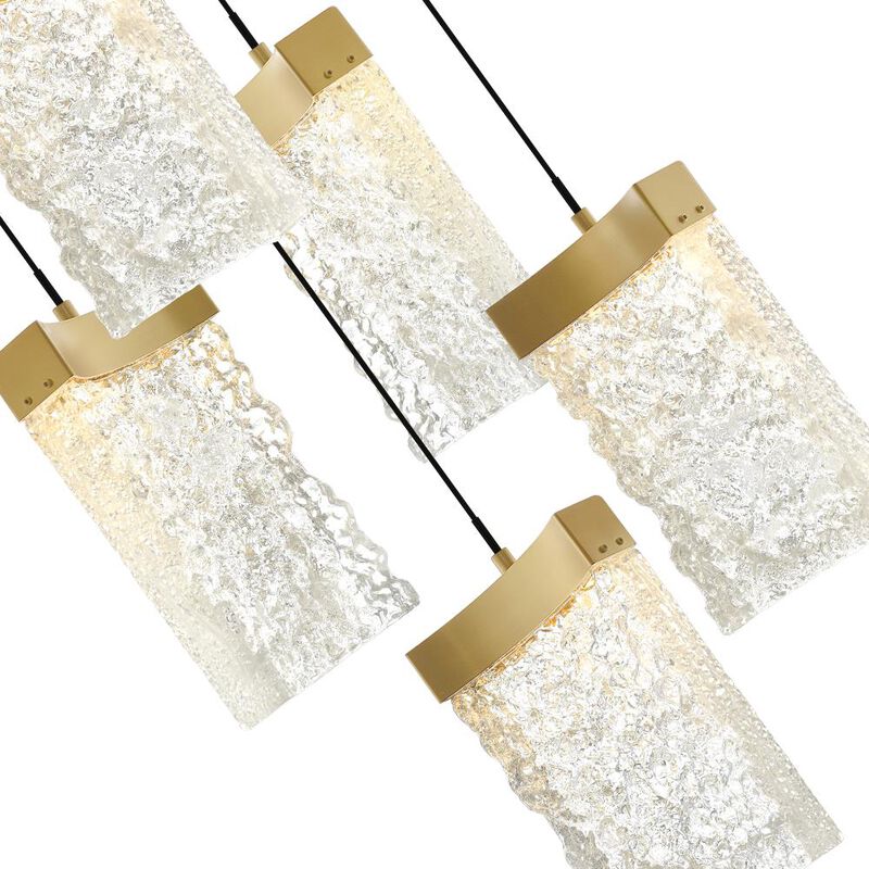 Lava Integrated LED Brass Chandelier