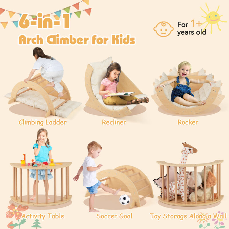 Kids Climbing Arch with Cushion &ndash; Montessori Climber/Rocker for Toddlers image number 5