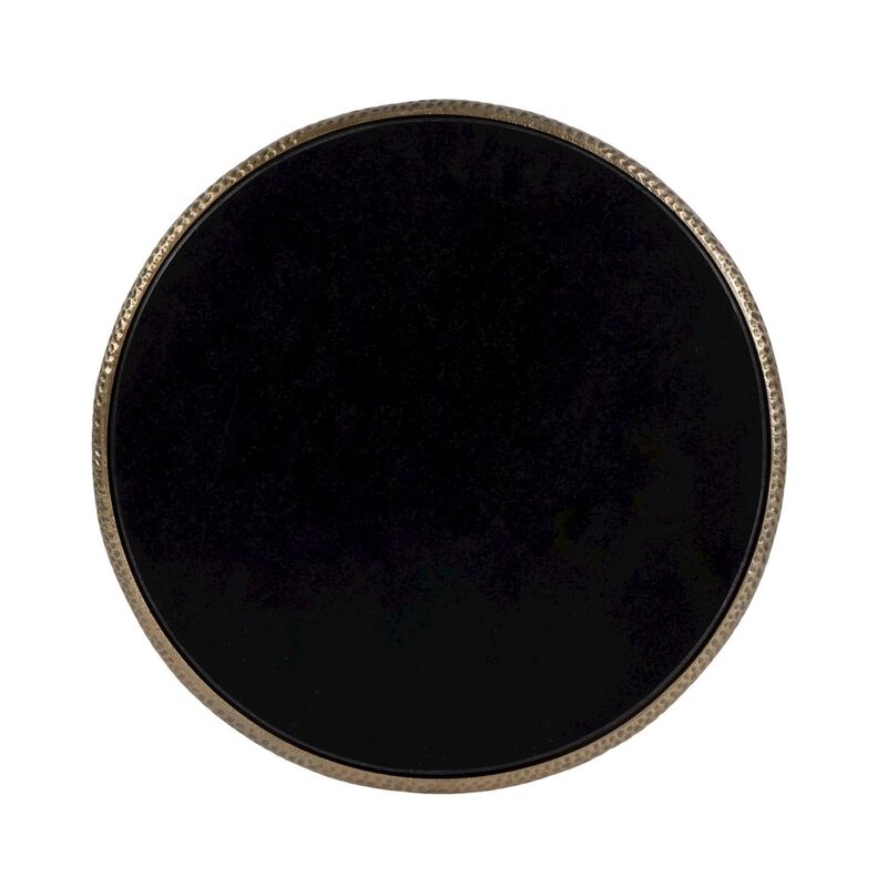 Butler Specialty Ivy 15.5 in. W Round Metal & Granite Side Table, Black, Antique Gold image number 6