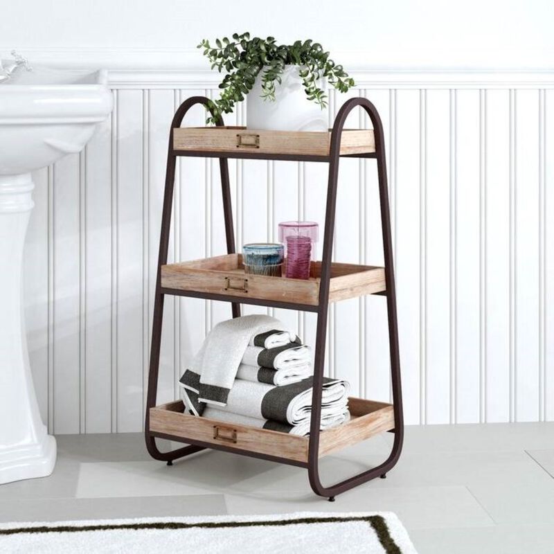 Hivvago Industrial Freestanding 3-Tier Bathroom Storage Shelving Unit