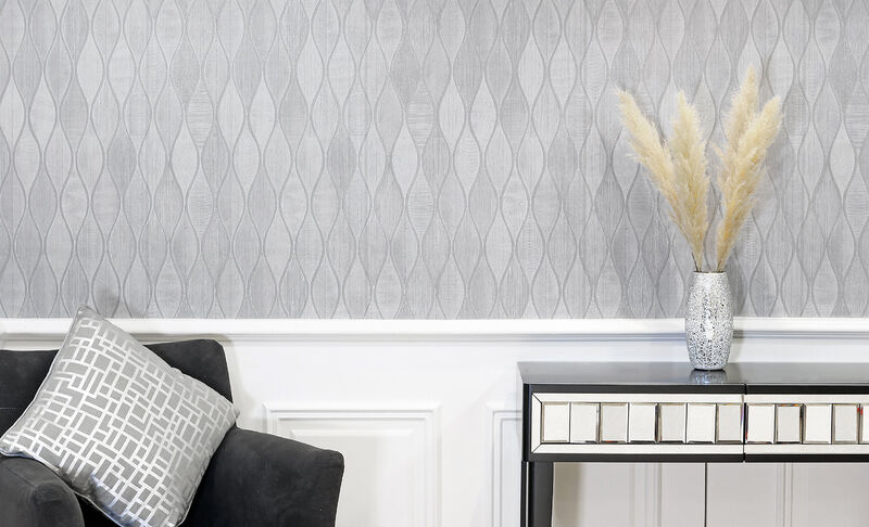 Mattais Silver Ogee Wallpaper image number 2
