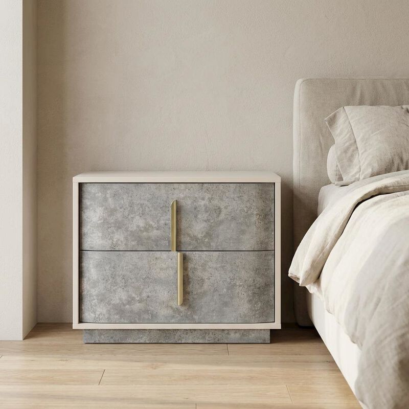 Michael Amini Pavira 2-Drawer Nightstand - Stone image number 8