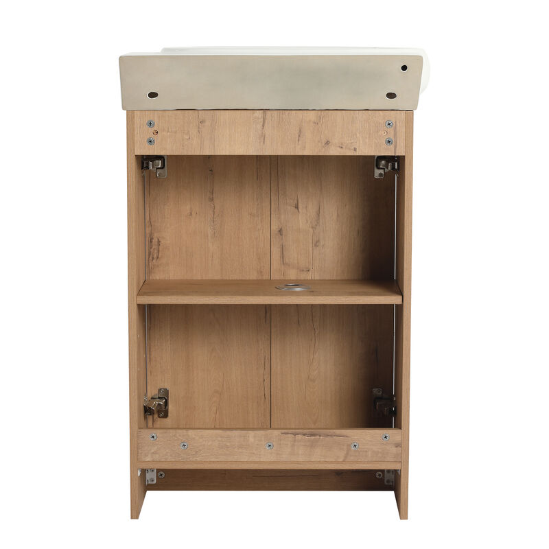 Modern 23" Freestanding Bathroom Vanity with Soft Close Doors and Adjustable Shelf