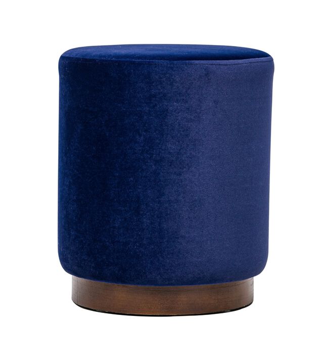 Brown Wooden Base Living Room Pouf