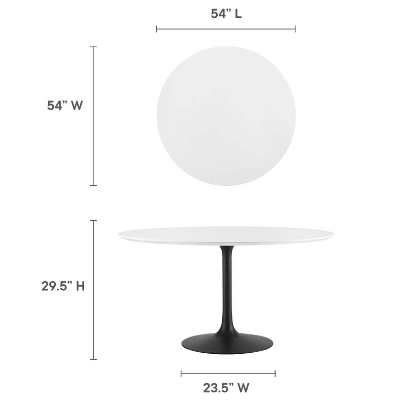 Modway - Lippa 54" Round Dining Table Black White