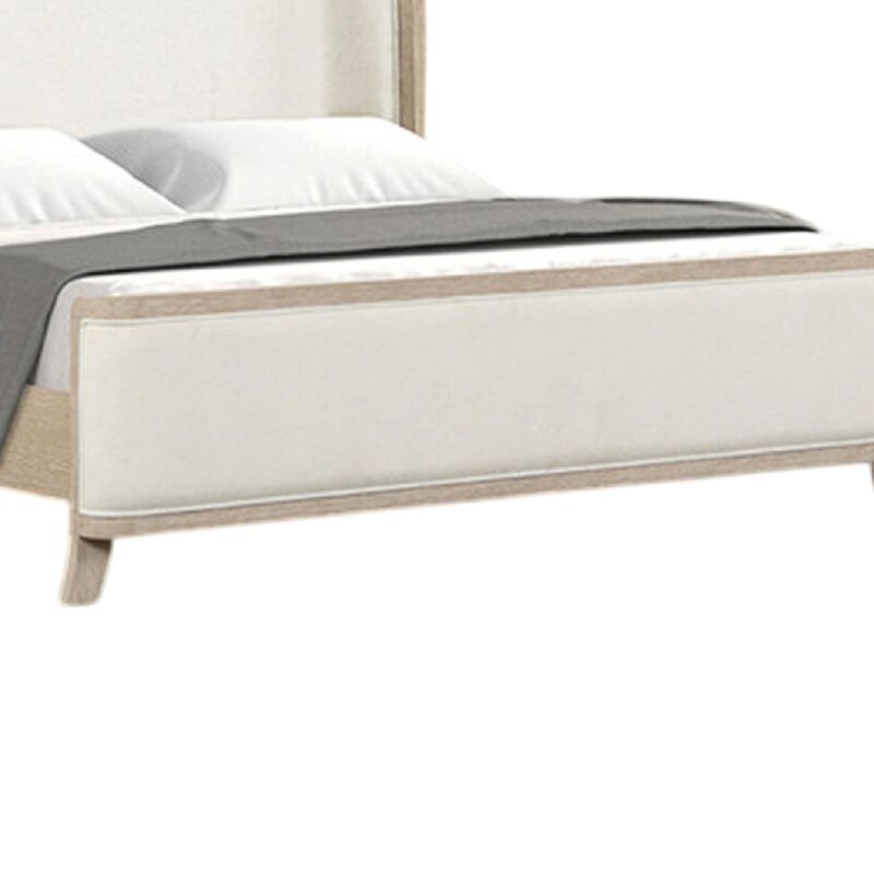 Queen Bedroom Set, Natural Oak Brown, White Wood, 3 Piece Set with 2 Nightstands image number 4