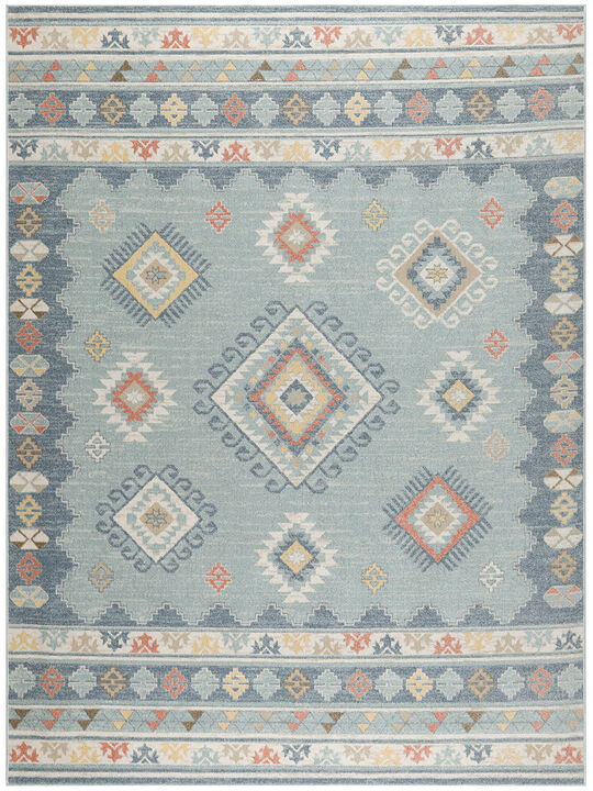 Washable Decor WSD03 Light Blue 7'10" x 10' Rug