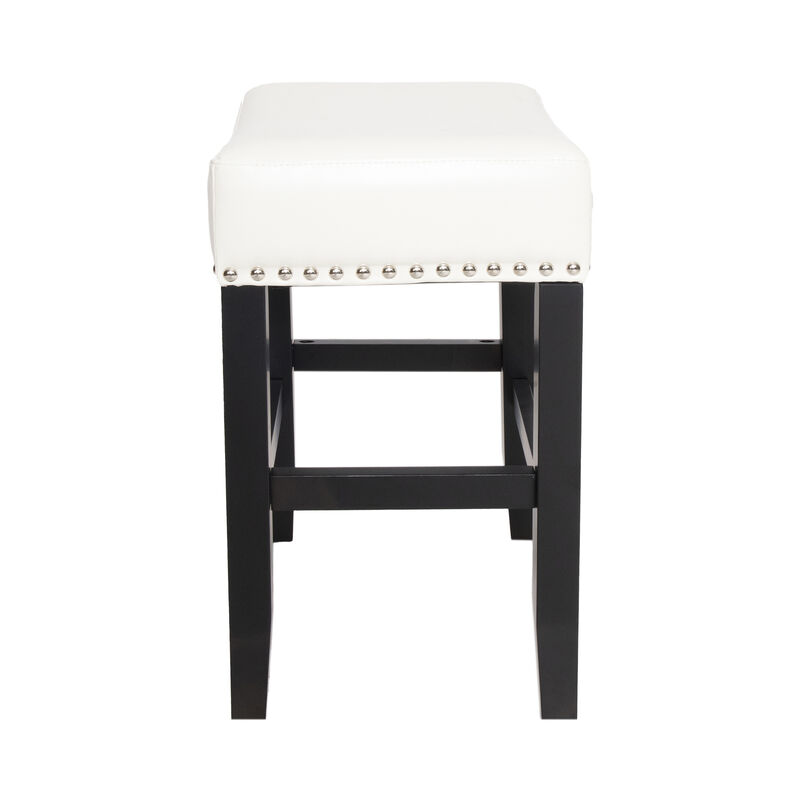 Merax Backless Ivory Leather Counter Stool (Set of 2)