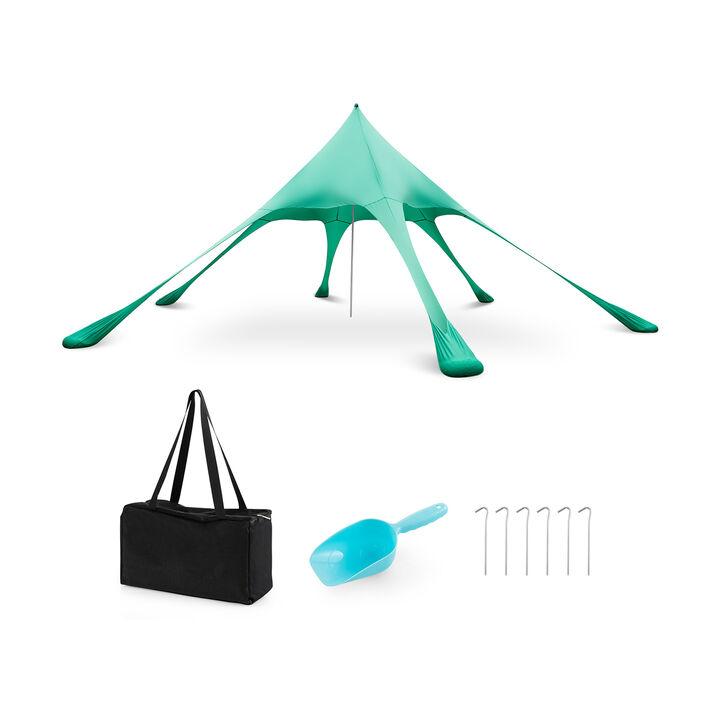 Beach Canopy Tent with UPF50+ Sun Protection and Shovel