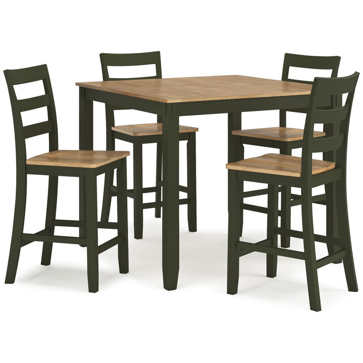 Gesthaven 5-Piece Counter Height Dining Set in Green