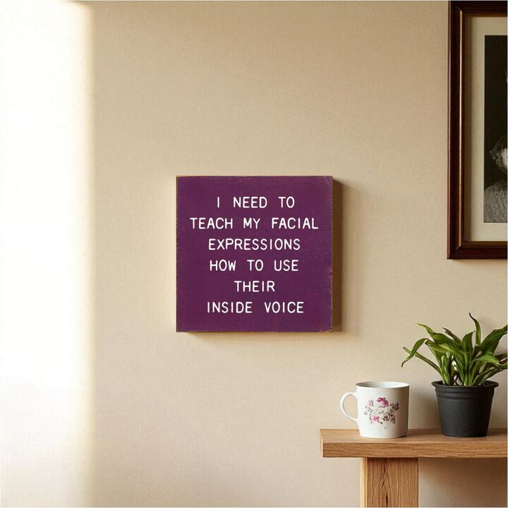 Funny Facial Expressions Wooden Sign Home Office Wall Decor