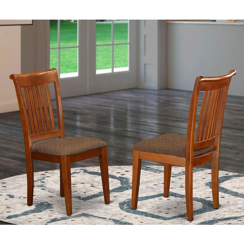 POC-SBR-C Portland slat back chair for kitchen with Fabric seat