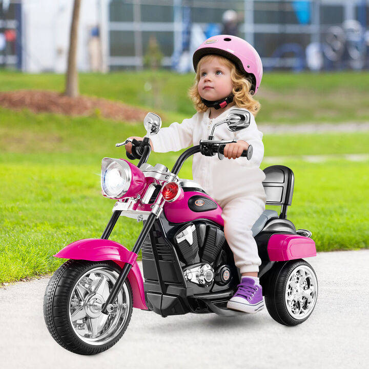 6V Toddler Electric Ride-On Bike with 3 Wheels, Horn and Front Headlight