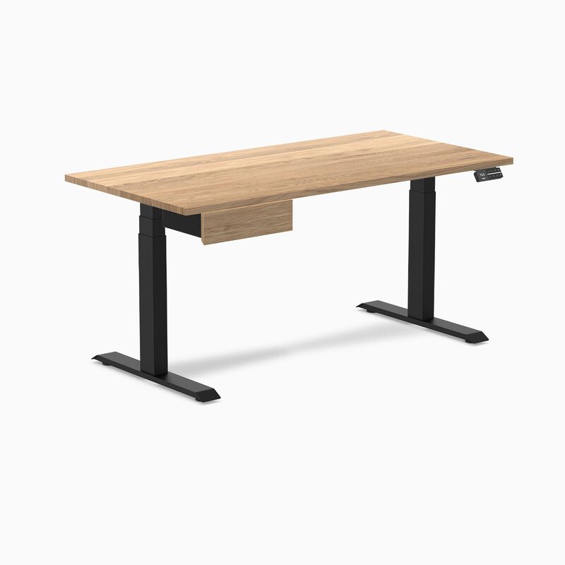 Desky Dual Hardwood Standing Desk With Drawer image number 0