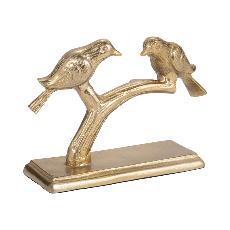 Metal Perched Birds in Gold image number 2