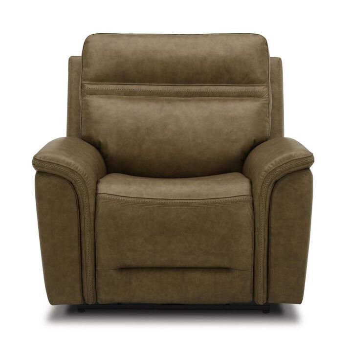 Liberty Furniture Cooper Swivel Glide Power Recliner, Power Headrest, Lumbar in Camel Leather