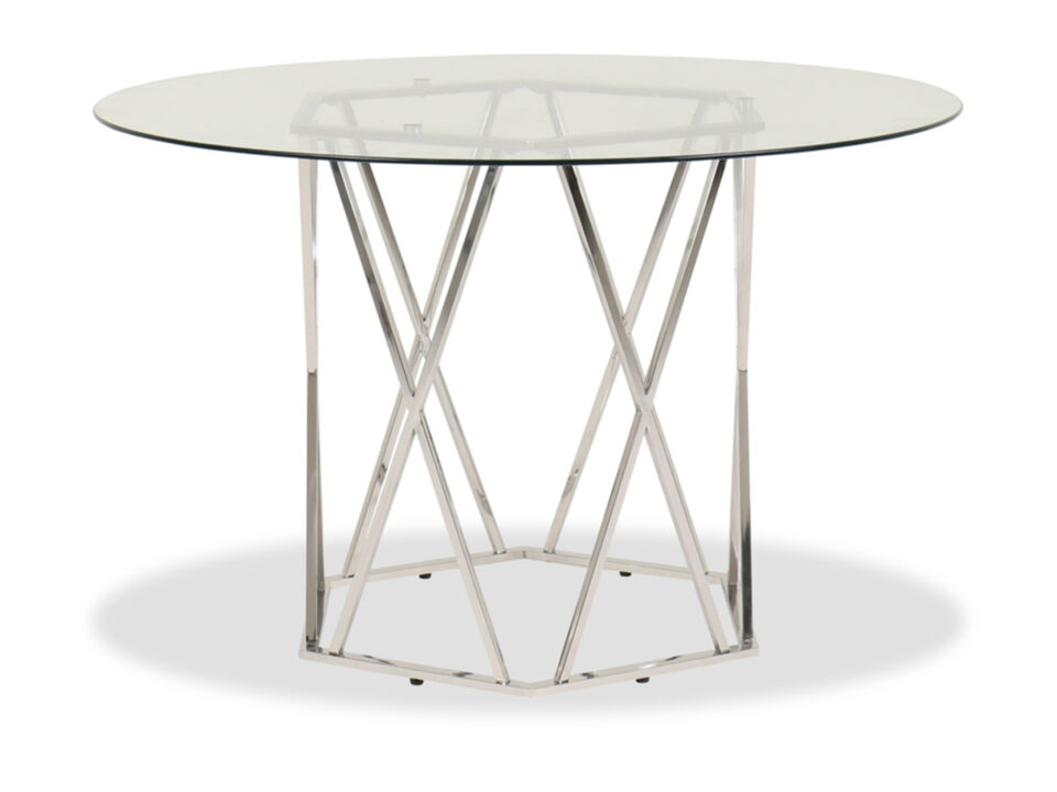 Madanere Round Glass-Top Dining Table