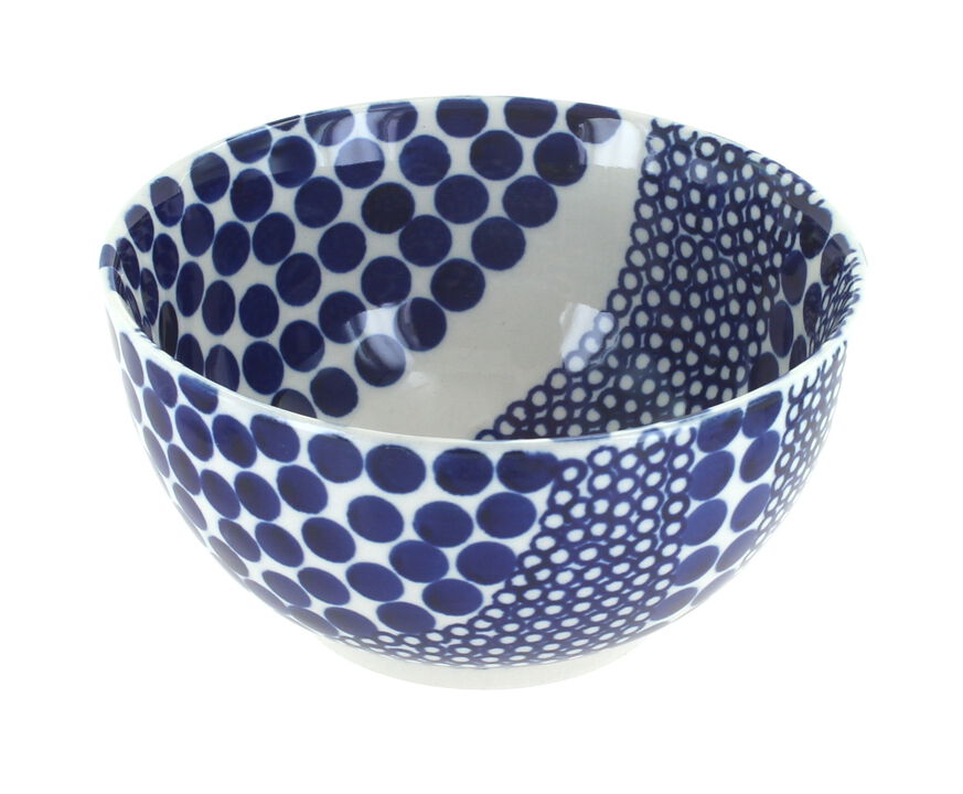 Blue Rose Polish Pottery Porcelain Vine Dessert Bowl