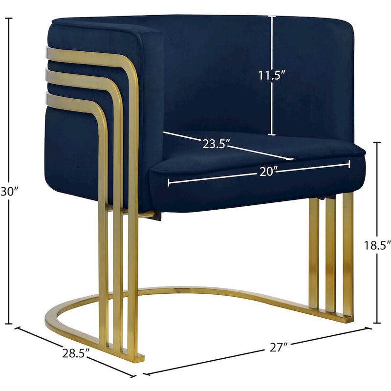 Meridian Furniture Rays Navy Velvet Accent Chair