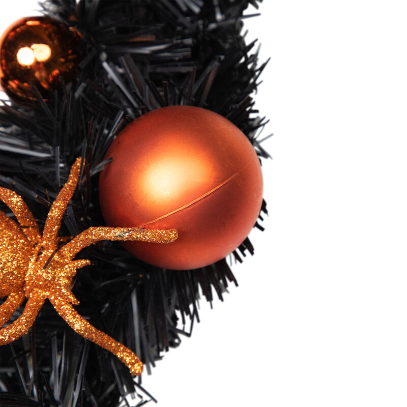Orange Spiders and Ornaments Halloween Wreath  18-Inch  Unlit image number 5