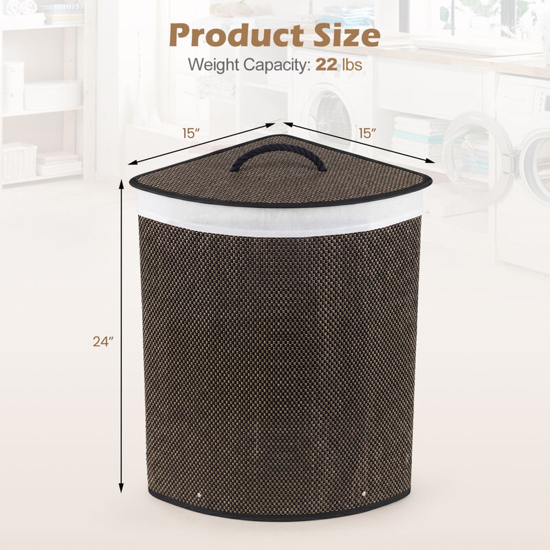 15 Gallon Wicker Laundry Hamper with Removable Liner and Lid image number 2