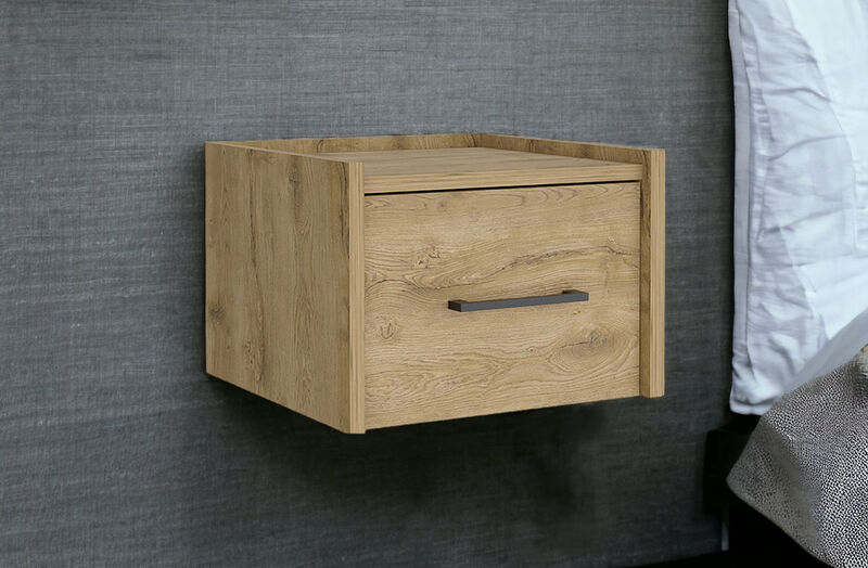 HomeRoots 10" Beige One Drawer Faux Wood Nightstand