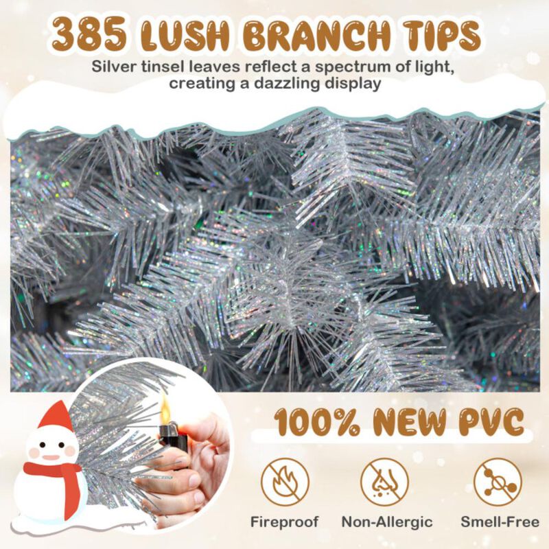 Hivvago Artificial Xmas Tree with Branch Tips and Warm White LED Lights