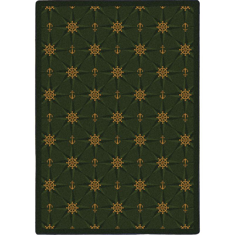 Joy Carpets Kaleidoscope Mariner's Tale 5'4 x 7'8 Area Rug in Color Navy