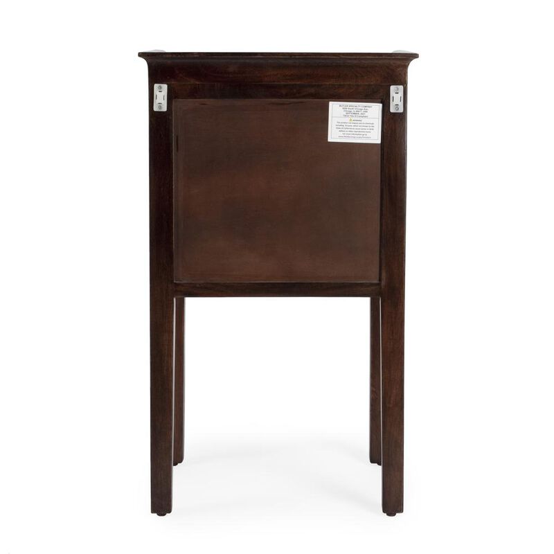 Butler Specialty Gabriel Solid Wood Side Table, Dark Brown