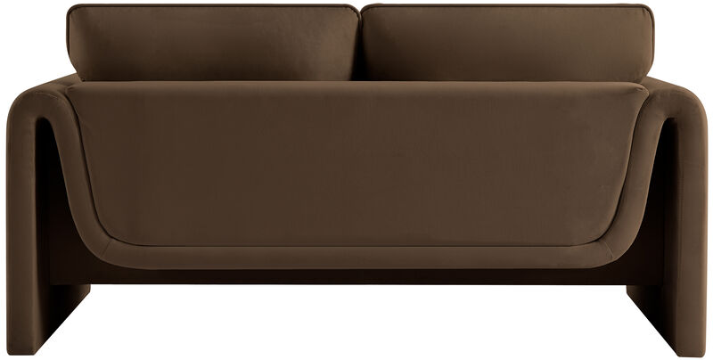 Meridian Furniture Sloan Brown Velvet Fabric Loveseat image number 2