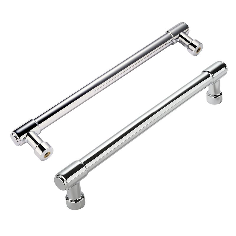 ZAUYX Solid Heavy Duty Jasper Pulls 2 Pack Polished Chrome Cabinet Pulls 10 Inch Hole Centers for Kitchen Cupboard Handles Moder