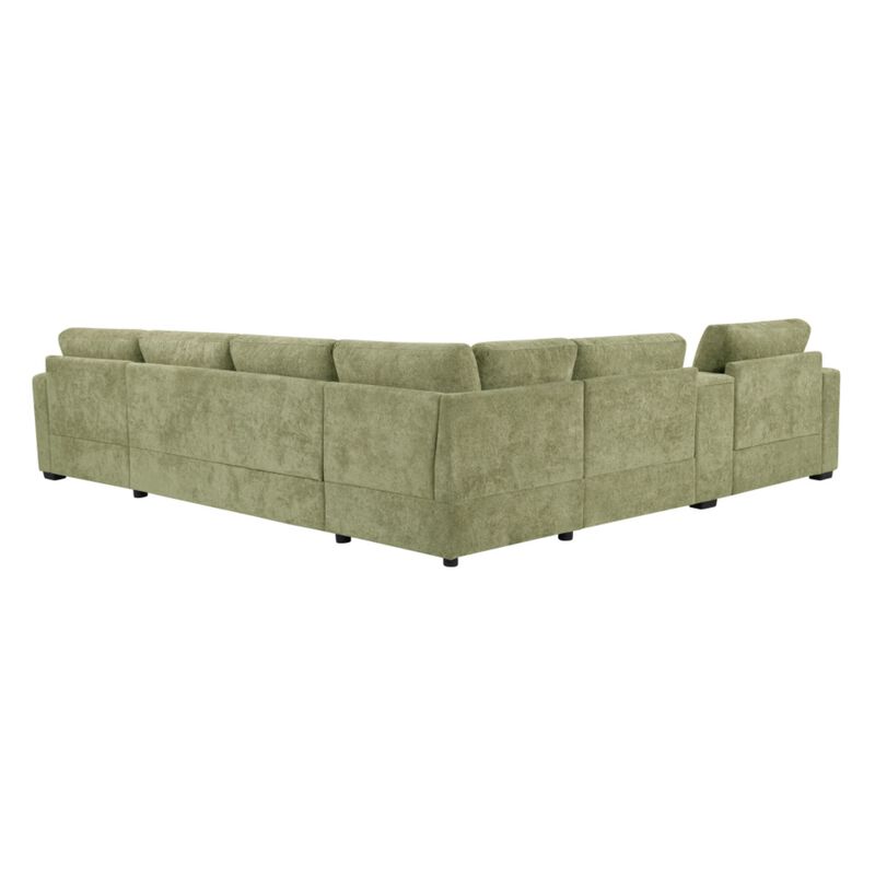 Guftem Modern 5‑Seat U‑Shaped Chenille Sectional Sofa image number 7