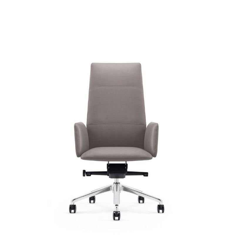 Cid 24 Inch Modern Office Chair, Knee Tilt, Sleek Tall Back, Gray-Benzara