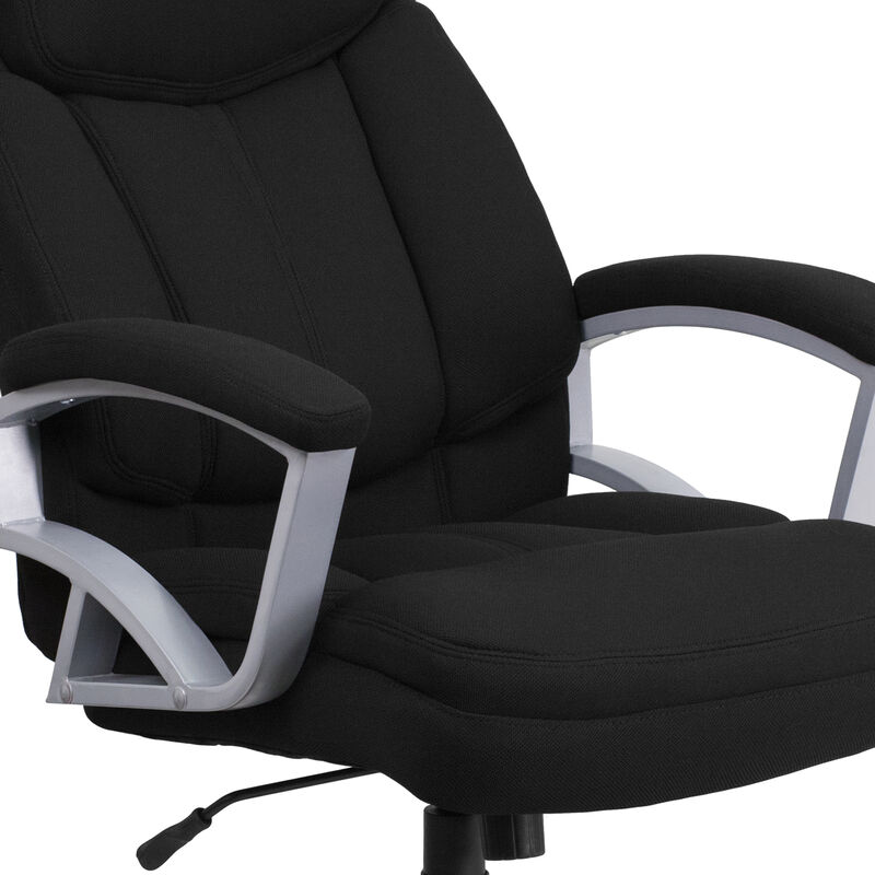 HERCULES Series Big & Tall 500 lb. Rated Black Fabric Executive Swivel Ergonomic Office Chair with Arms image number 8