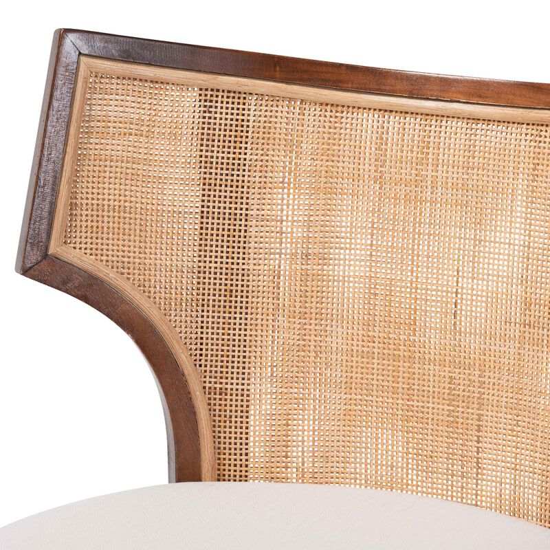 bali & pari Franco Counter Stool - Sculpted Seating with Woven Rattan Backrest and Upholstered Seat for Kitchen or Lounge image number 4