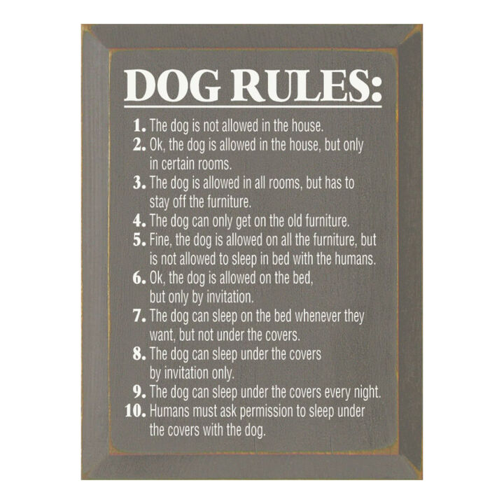 Funny Pet Rules Wood Sign Dog Lover Rustic Farmhouse Wall Hanging Decor
