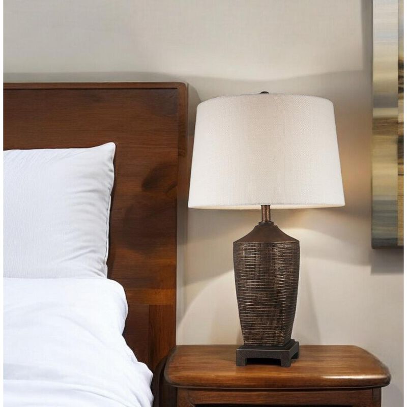 Hivvago Fantastic Rustic Ribbed Bronze Table Lamp
