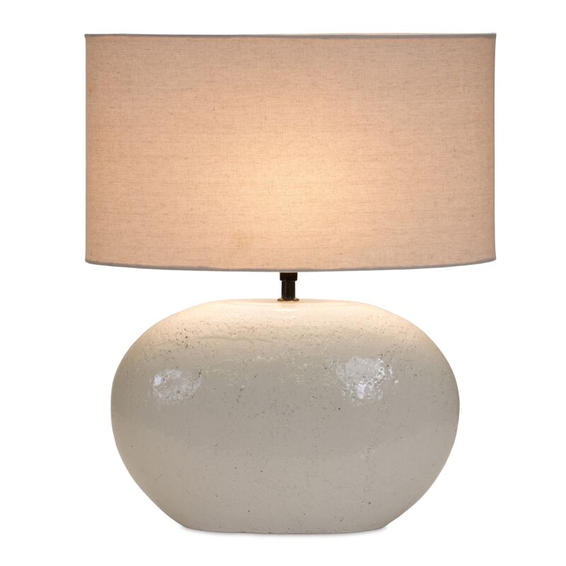 Linen Shade Table Lamp with Terra Cotta Base for Elegant Lighting